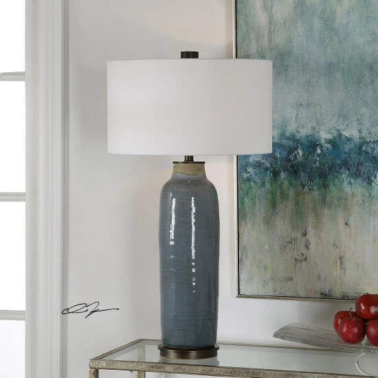 Cheapest โ๏ธ Uttermost Vicente Distressed Slate Blue Table Lamp ๐ฅ - Image 7