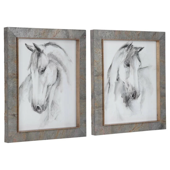 Best deal 🎉 Uttermost Equestrian Watercolor Framed Prints (Set Of 2) 🛒 - Image 2