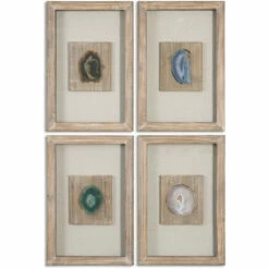 Discount 🔔 Uttermost Agate Stone Wall Art (Set Of 4) ⭐