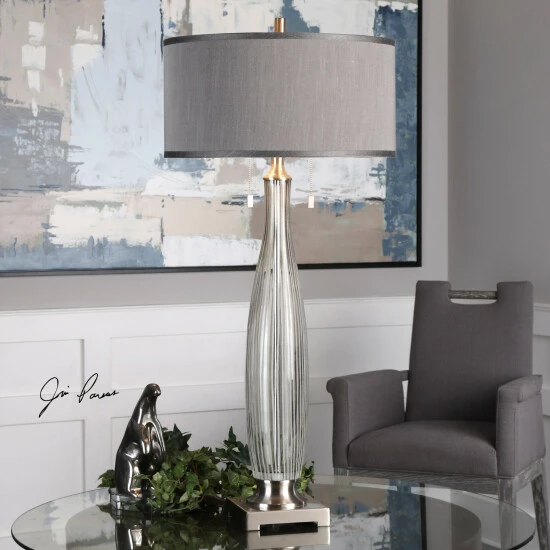 Outlet 🔥 Uttermost Coloma Gray Glass Table Lamp 😍 - Image 2
