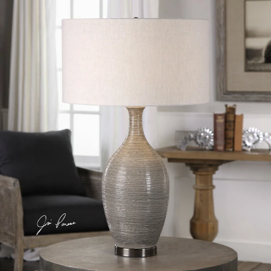 Budget 🌟 Uttermost Dinah Grey Textured Table Lamp 🔥 - Image 2
