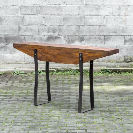 Best deal ⭐ Uttermost Emryn Aged Bronze And Weathered Dark Honey Sofa Table 🔥 - Image 2