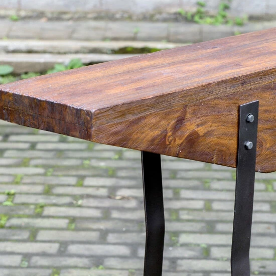 Best deal ⭐ Uttermost Emryn Aged Bronze And Weathered Dark Honey Sofa Table 🔥 - Image 6