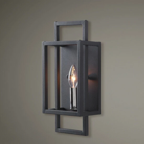 Best deal π Uttermost Quadrangle 1-light Black Sconce π - Image 2