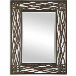 Brand new ⭐ Uttermost Dorigrass Distressed Mocha Rustic Metal Framed Mirror - 32x42x0.5 😉