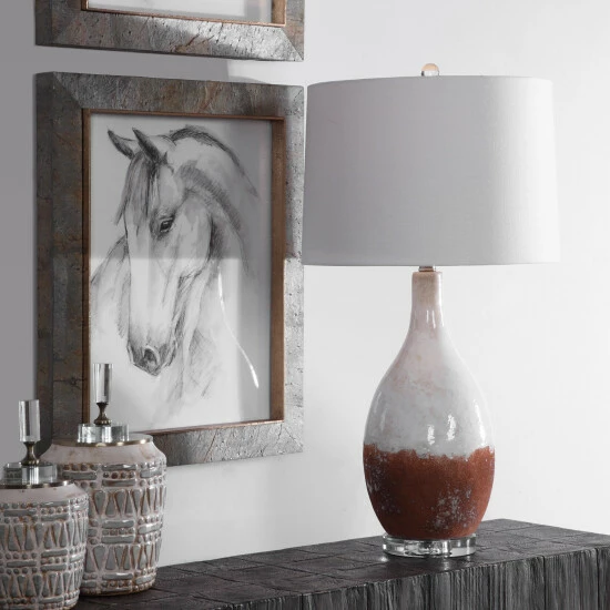 Discount 😉 Uttermost Durango Rust White Table Lamp ✔️ - Image 6