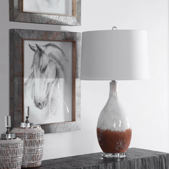 Discount 😉 Uttermost Durango Rust White Table Lamp ✔️ - Image 7