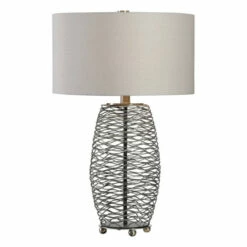 Hot Sale 🎁 Uttermost Sinuous Brushed Nickel Plated 1-light Table Lamp 👍