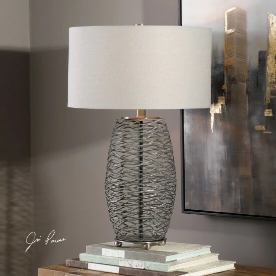 Hot Sale ๐ Uttermost Sinuous Brushed Nickel Plated 1-light Table Lamp ๐ - Image 2