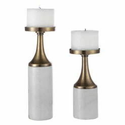 Buy ๐ฏ Uttermost Castiel Marble Candle Holders (Set Of 2) ๐