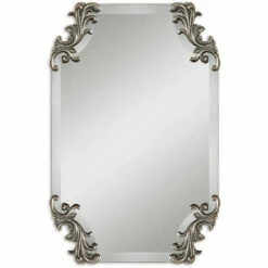 Best Pirce ✨ Uttermost Andretta Rococo Burnished Antique Silver Frameless Mirror - Antique Silver - 19.25x29.25x1.25 ✨