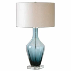 Budget 🔔 Uttermost Hagano 1-light Azure Blue Glass Table Lamp ✨