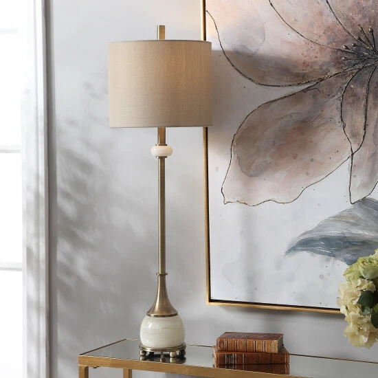 Hot Sale ๐ฅ Uttermost Natania Plated Brass Buffet Lamp ๐ - Image 6