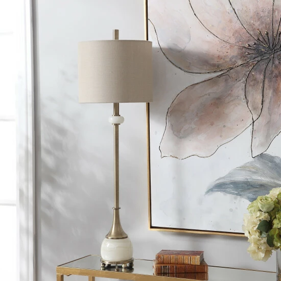 Hot Sale ๐ฅ Uttermost Natania Plated Brass Buffet Lamp ๐ - Image 7