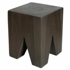Deals ✨ Uttermost Armin Satin Grey Solid Wood Accent Stool ⌛