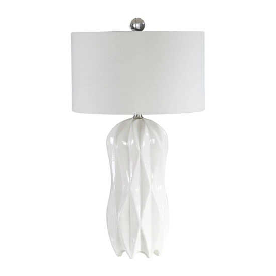 Hot Sale ๐ฏ Uttermost Malena Glossy White Table Lamp ๐