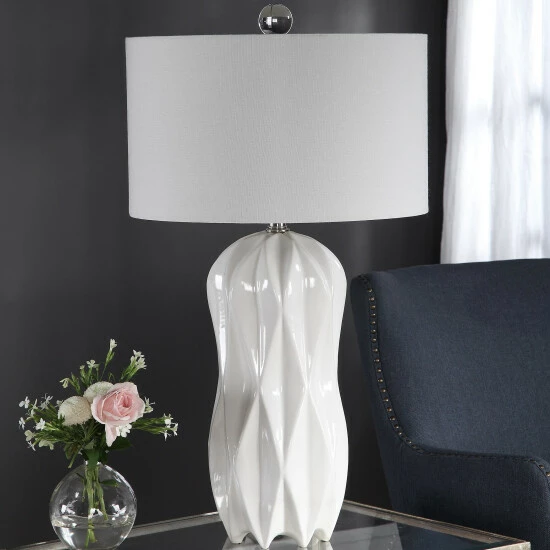 Hot Sale ๐ฏ Uttermost Malena Glossy White Table Lamp ๐ - Image 5