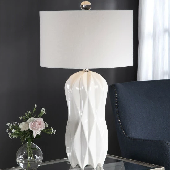 Hot Sale ๐ฏ Uttermost Malena Glossy White Table Lamp ๐ - Image 6