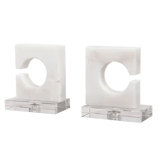Deals ๐ Uttermost Clarin White And Grey Bookends (Set Of 2) ๐