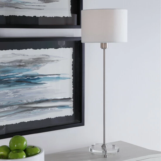 Brand new โจ Uttermost Wick Nickel Buffet Lamp ๐ - Image 4