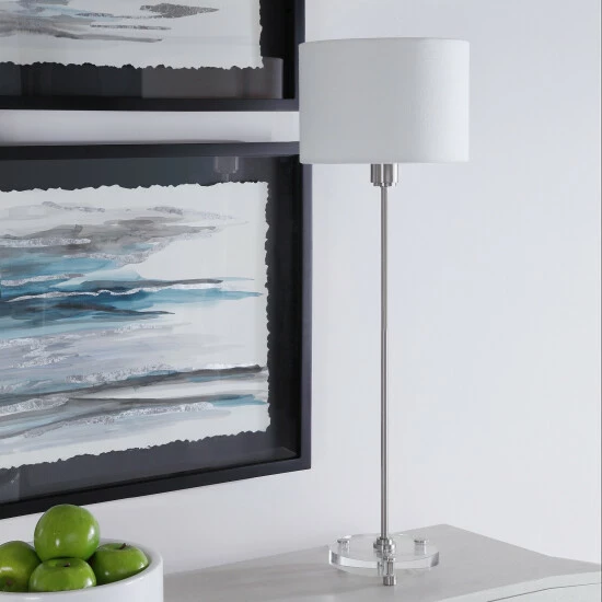 Brand new โจ Uttermost Wick Nickel Buffet Lamp ๐ - Image 5