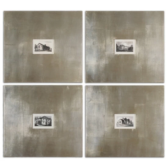 Best deal โค๏ธ Uttermost Historical Buildings Framed Art Set/4 - Black/White ๐