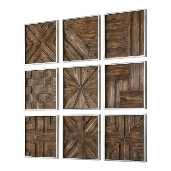 Outlet 👏 Uttermost Bryndle Rustic Wooden Squares ( Set Of 9) 🔥 - Image 2