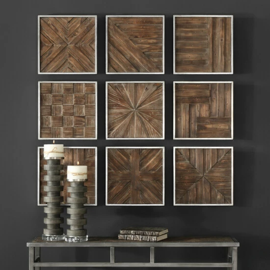 Outlet 👏 Uttermost Bryndle Rustic Wooden Squares ( Set Of 9) 🔥 - Image 4