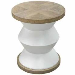 Best deal ๐งจ Uttermost Spool Matte White Geometric Side Table ๐