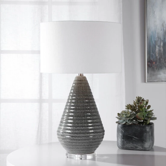 Discount 🔥 Uttermost Carden Smoke Grey Table Lamp ✔️ - Image 5