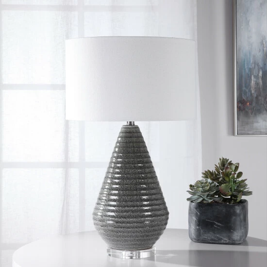 Discount 🔥 Uttermost Carden Smoke Grey Table Lamp ✔️ - Image 6