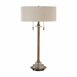 Budget 🛒 Uttermost Harlyn Plated Antique Brass 2-light Table Lamp 🎉