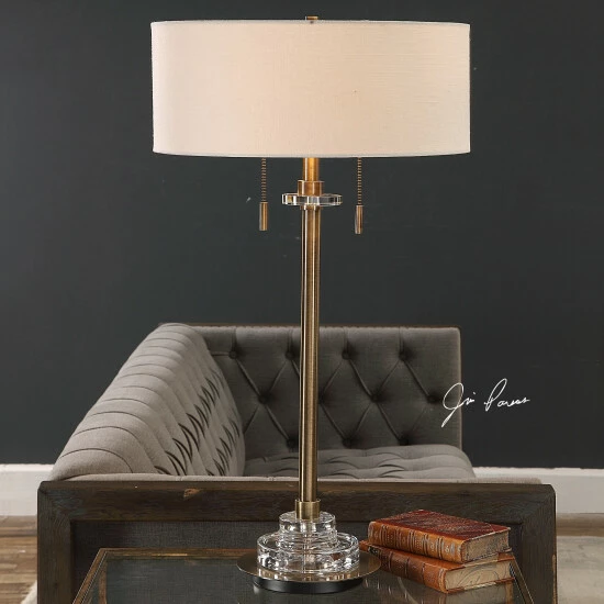 Budget ๐ Uttermost Harlyn Plated Antique Brass 2-light Table Lamp ๐ - Image 5