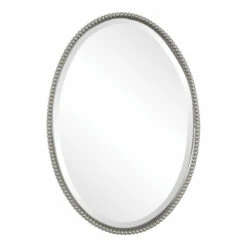 Budget ๐งจ Uttermost Sherise Brushed Nickel Oval Mirror - Brushed Nickel - 22x32x1.75 ๐ฅ