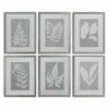 Best Sale 🎁 Uttermost 'Moonlight Ferns' Framed Print Art (Set Of 6) - White ⭐