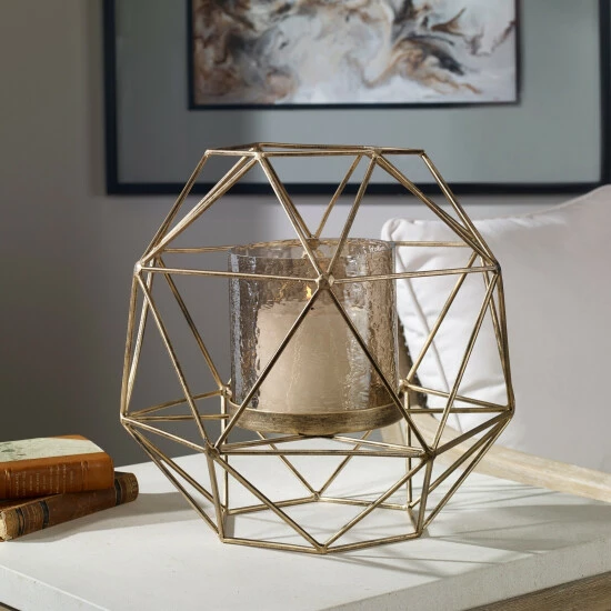 Discount ๐ Uttermost Myah Geometric Gold Candleholder ๐งจ - Image 2