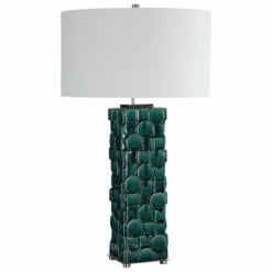 New 👏 Uttermost Geometry Green Table Lamp ⌛
