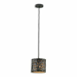 Best Pirce ⌛ Uttermost Alita 1-light Antique Black Mini Drum Pendant ⌛