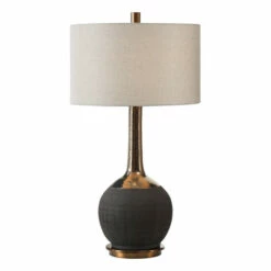 Outlet ⌛ Uttermost Arnav Matte Black 1-light Table Lamp 🔥