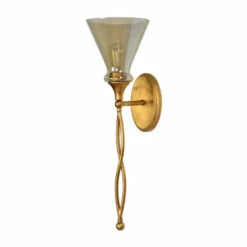Cheap 🤩 Uttermost Antiqued Gold Leaf 1-light Glam Sconce ❤️