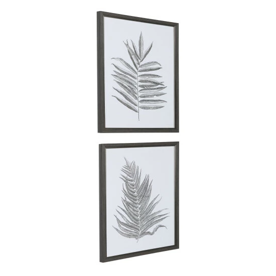 Best deal ✔️ Uttermost Silver Ferns Framed Prints (Set Of 2) - Grey ⌛