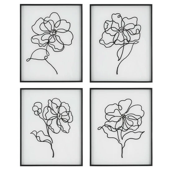 Flash Sale 🤩 Uttermost Bloom Black White Framed Prints (Set Of 4) 😉