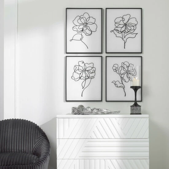 Flash Sale 🤩 Uttermost Bloom Black White Framed Prints (Set Of 4) 😉 - Image 6