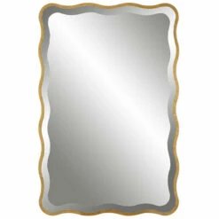 Coupon 😀 Uttermost Aneta Gold Scalloped Mirror - 24"x 36" 😀