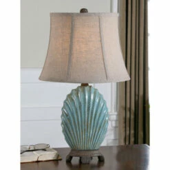 Best Pirce 👍 Uttermost Seashell Resin Ceramic Metal And Fabric Floor Lamp ❤️