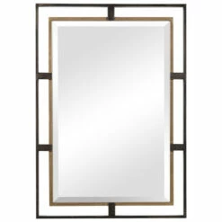 Outlet 😉 Uttermost Carrizo Gold And Bronze Rectangle Mirror 😀