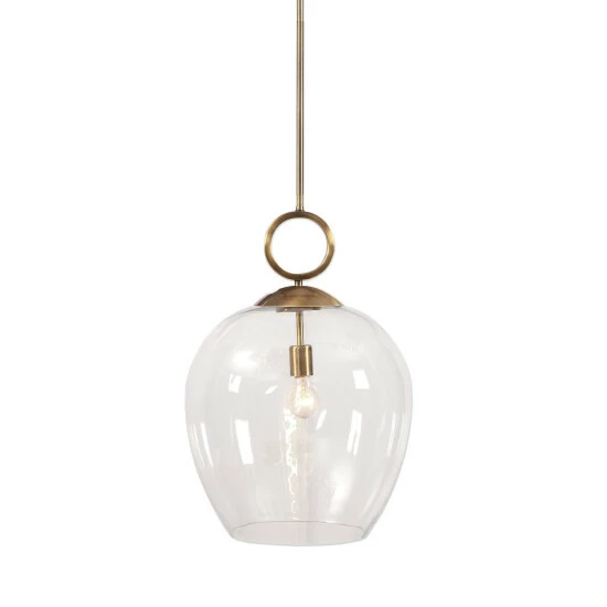 Promo โ Uttermost Calix Aged Brass Steel/Glass 1-light Pendant โ