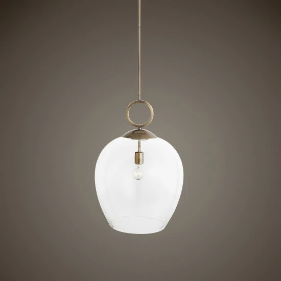 Promo โ Uttermost Calix Aged Brass Steel/Glass 1-light Pendant โ - Image 4