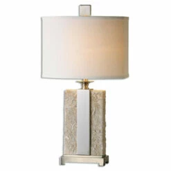 New 🔥 Uttermost Bonea 1-light Stone Ivory Table Lamp 🔔