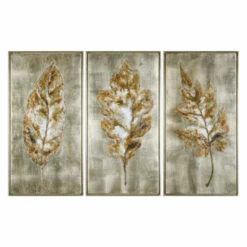 New 😍 Uttermost Champagne Leaves Modern Art (Set Of 3) 🔔